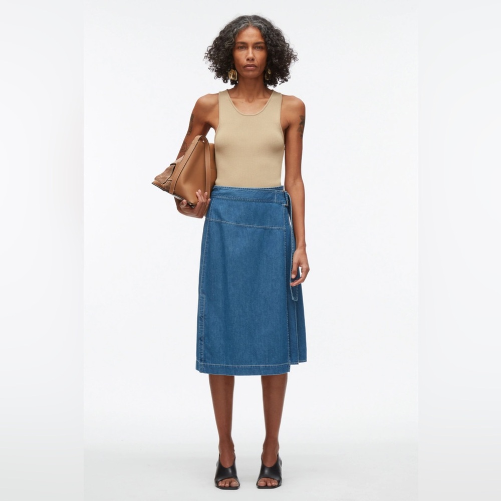 3.1 Phillip lim Chambray Wrap Midi Skirt NWT